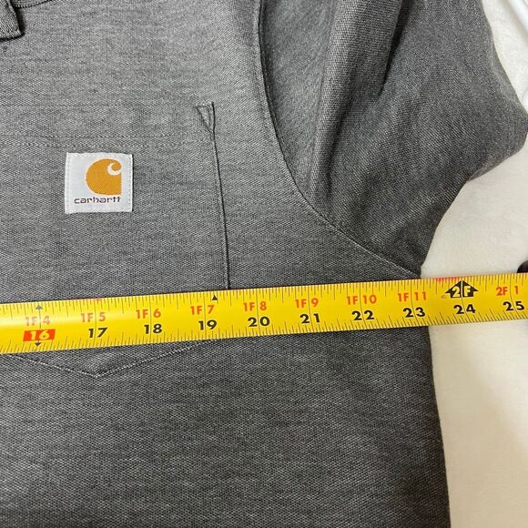 Carhartt Loose Fit Gray Short Sleeve Polo Large Tall Women - Picture 7 of 8